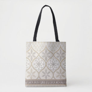 Ornate Geometric Floral Tile Pattern (2) Tote Bag