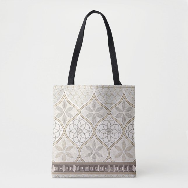 Ornate Geometric Floral Tile Pattern (2) Tote Bag (Front)