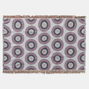 Ornate Geometric Mandala Pattern Throw Blanket