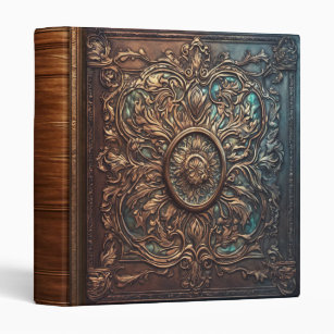 Ornate Gilded Brown Leather Book of Shadows Binder
