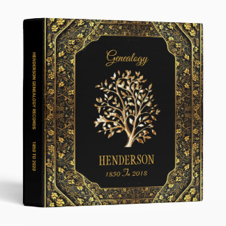 Ornate Gold And Black Genealogy Family Tree Binder