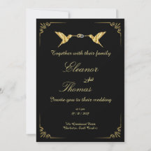 Ornate Gold Border Classic minimalist Wedding