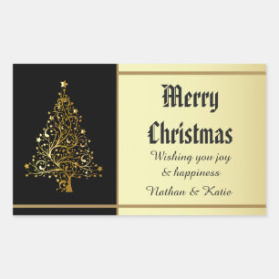 Ornate Gold Christmas Tree Sticker