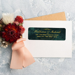 Ornate Gold & Emerald Green Adresse de retour