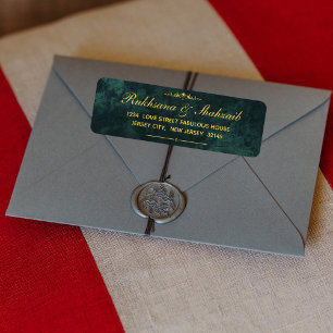 Ornate Gold & Emerald Green Adresse de retour