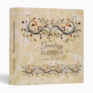 Ornate Gold Floral Genealogy Family Tree Classeur