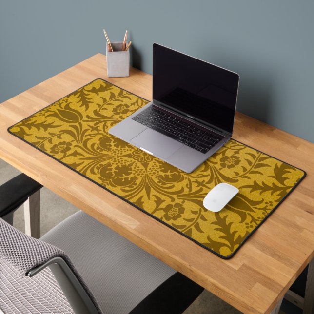 Ornate gold floral pattern with symmetrical desk mat (Office 2)