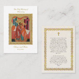 Ornate Gold Frame Orthodox Wedding Prayer Card