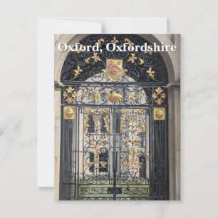Ornate Gold Gate at All Souls College, Oxford Postcard