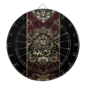 Ornate Gold Lion Design Dartboard
