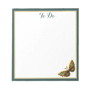 Ornate Gold & Papillon Turquoise avec Bloc-notes B