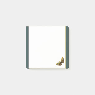 Ornate Gold & Teal Butterfly 3"x3" Post-it Notes