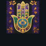 Ornate Gold Third Eye Hamsa Canvas Print<br><div class="desc">Whether worn as a piece of jewelry, displayed as an art piece, or used as a decorative element, the Hamsa with the third eye serves as a powerful reminder of the importance of spiritual growth, insight, and protection. It encourages individuals to open their minds and hearts to the unseen realms...</div>