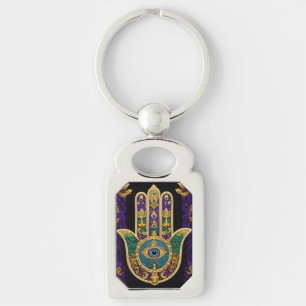  Ornate Gold Third Eye Hamsa Keychain