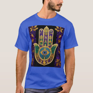 Ornate Gold Third Eye Hamsa T-Shirt