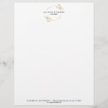 Ornate Gold Vine and Leaf Emblem Letterhead<br><div class="desc">Coordinates with the Ornate Gold Vine and Leaf Emblem Business Card Template by 1201AM. An open,  vine and leaf bordered hexagon shape holds your name or business name on this stylish letterhead. © 1201AM CREATIVE</div>