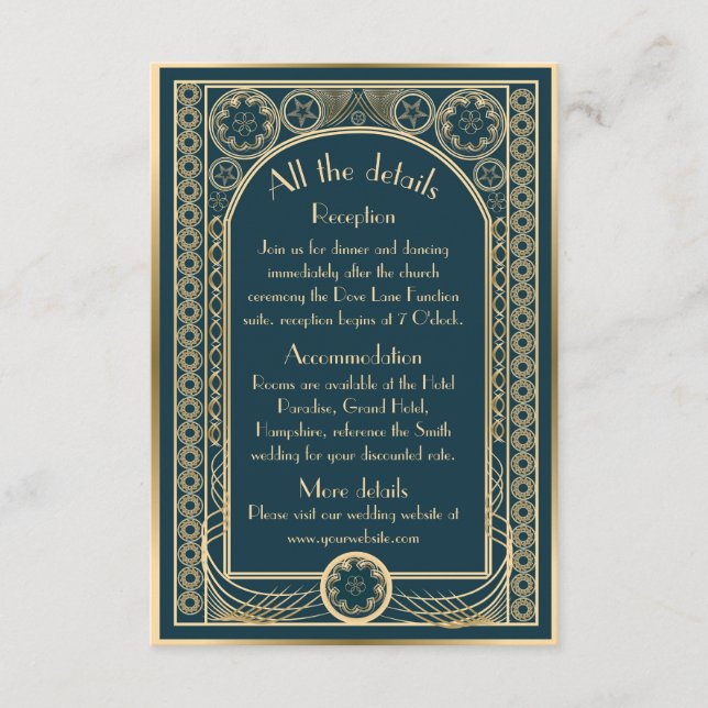 Ornate Gold - Wedding enclosure card (Front)