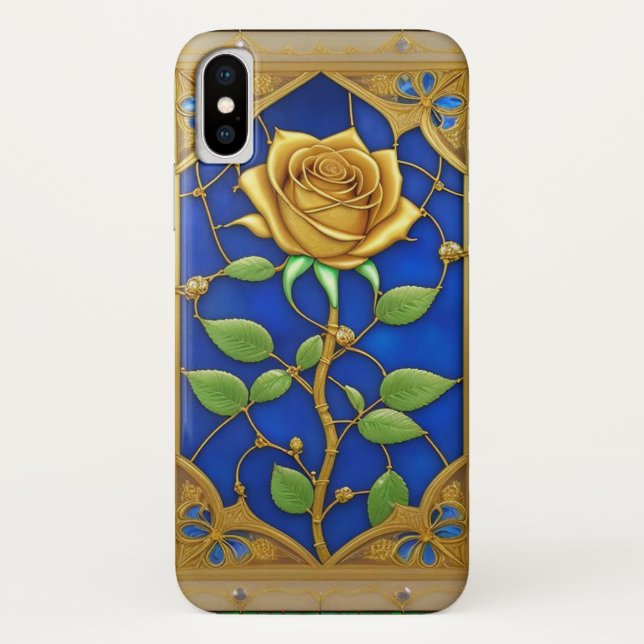 Ornate Golden Rose Artwork Case-Mate iPhone Case (Back)