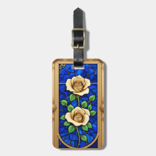 Ornate Golden Rose Artwork Luggage Tag