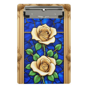Ornate Golden Rose Artwork Mini Clipboard