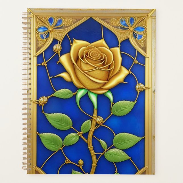 Ornate Golden Rose Artwork Planner (Front)