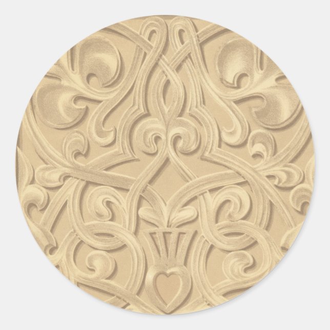 Ornate Golden Scrollwork Sticker (Front)