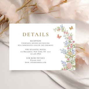 Ornate Grace Pastel Blush Floral Wedding Details Enclosure Card