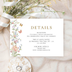 Ornate Grace Pastel Blush Floral Wedding Details Enclosure Card
