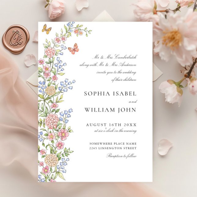 Ornate Grace Pastel Blush Floral Wedding Invitation (Creator Uploaded)