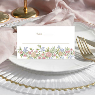 Ornate Grace Pastel Blush Floral Wedding Place Card