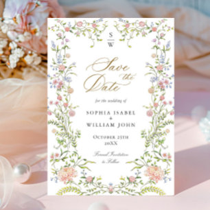Ornate Grace Pastel Blush Floral Wedding Save The Date