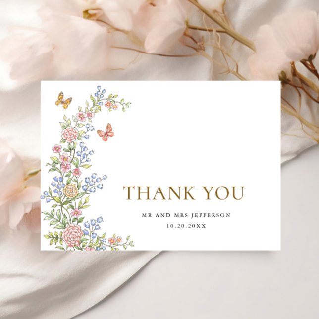 Ornate Grace Pastel Blush Floral Wedding Thank You (Creator Uploaded)