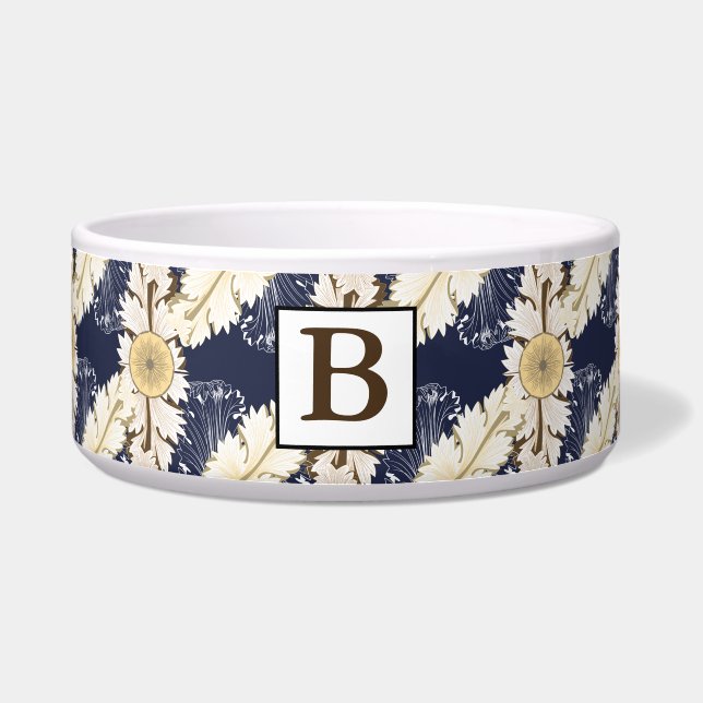 Ornate Greek Acanthus Leaves & Navy (Front)