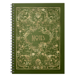 Ornate Green and Gold Frame Notebook