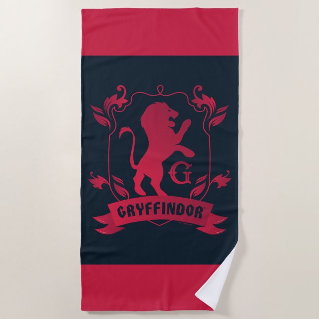 Ornate GRYFFINDOR™ House Crest Beach Towel (Front)
