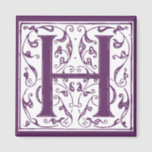 Ornate H Monogram Magnet<br><div class="desc">Customize background colour,  add text,  and change size and placement of image. Please contact me if you would like this image in a different colour or product or need assistance.</div>