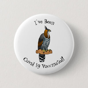 Ornate hawk eagle bird cartoon illustration  2 inch round button