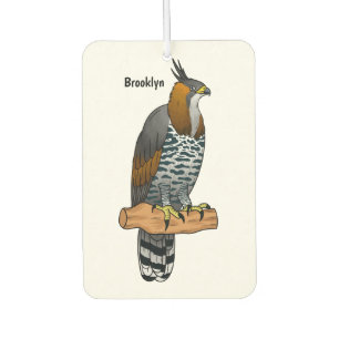 Ornate hawk eagle bird cartoon illustration air freshener
