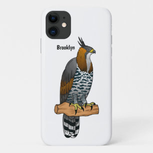 Ornate hawk eagle bird cartoon illustration  iPhone 11 case