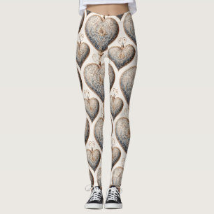 Ornate Heart Ornaments - Baroque & Quilted (2) Leggings