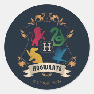 Ornate HOGWARTS™ House Crest Classic Round Sticker