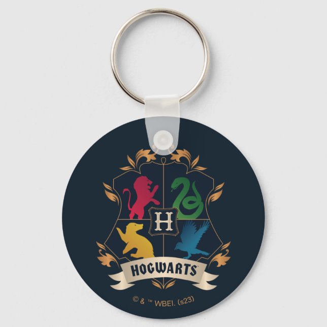 Ornate HOGWARTS™ House Crest Keychain (Front)