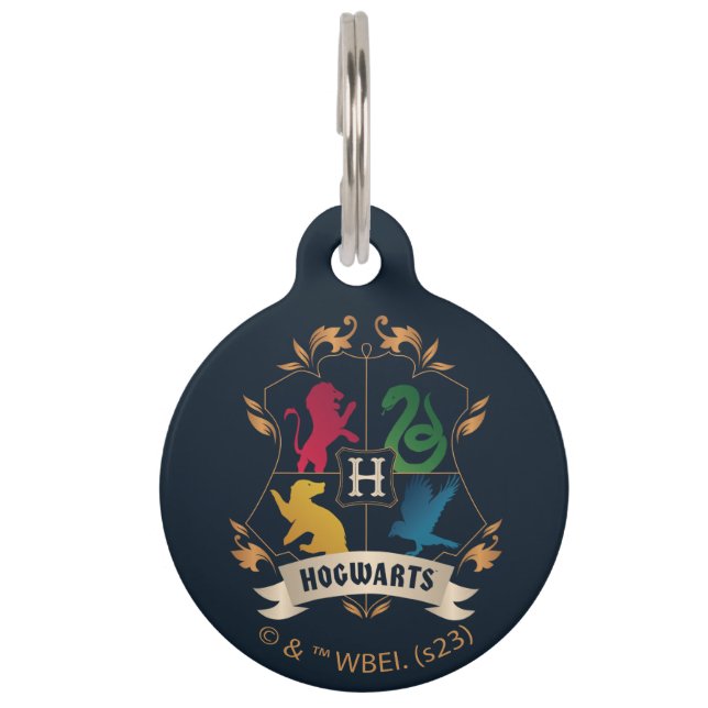 Ornate HOGWARTS™ House Crest Pet Tag (Front)