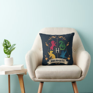 Ornate HOGWARTS™ House Crest Throw Pillow