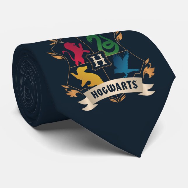 Ornate HOGWARTS™ House Crest Tie (Rolled)