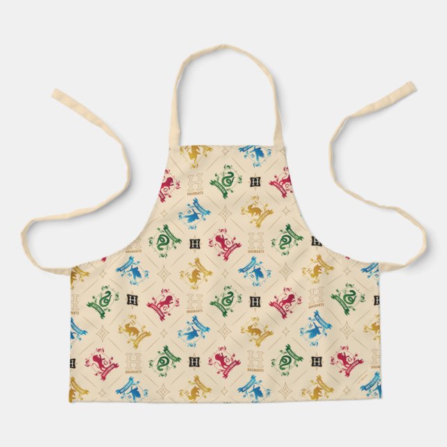 Ornate HOGWARTS™ House Crests Pattern Apron (Front)