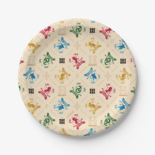 Ornate HOGWARTS™ House Crests Pattern Paper Plate