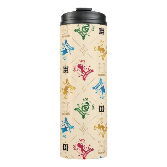 Ornate HOGWARTS™ House Crests Pattern Thermal Tumbler (Front)