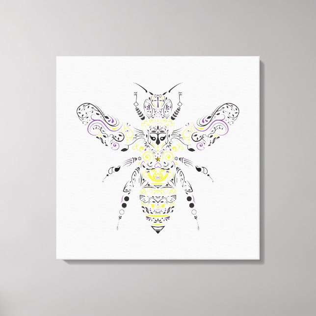 ornate honey bee canvas print (Front)