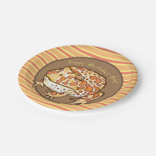Ornate Horned Frog Hoppy Birthday Personalized Paper Plate